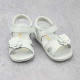 Angel Baby Girls White Flower Toe Strap Sandals - Babychelle.com
