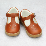 Girls Classic T-Strap Mary Jane in Cognac - Vintage Inspired Mary Janes - Heirloom Classic Shoes - Babychelle.com