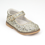 Toddler Girls Natasha Holiday Christmas Champagne Glitter Mary Janes -  Babychelle.com