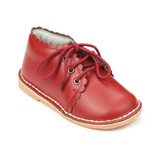 Georgie Toddler Girls Scalloped Red Waxed Leather Boot - Babychelle.com