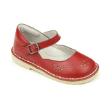 Toddler Girls Red Mary Janes - Classic School Shoes - Vintage Inspired shoes - L'Amour Toddler Girls Antonia Classic Leather Mary Janes