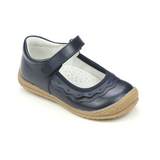 L'Amour Girls Navy Ruffle Mary Janes - Babychelle.com