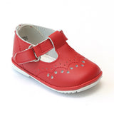 Angel Baby Girls 2945 Red Leather T-Strap Mary Janes - Babychelle.com