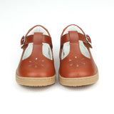 Classic Girls Cognac Leather T-Strap Cupsole Mary Janes - Babychelle.com