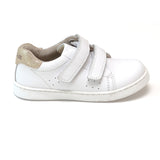 Toddler Girls Kenzie Double Strap Velcro Sweetheart White Leather Sneaker - Babychelle.com