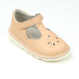 Alix Vintage Inspired Apricot Pink T-Strap Wedge Mary Jane - Babychelle.com