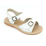 Lara Girls Vintage Inspired White Buckled Sandal - Babychelle.com