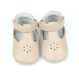 Infant Girls Lisette Latte Napa Leather Mary Jane Crib Shoe - Babychelle.com