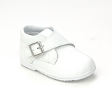 Classic Vintage Angel Baby Boys Finch White Leather Buckle Strap Boot - Babychelle.com