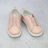 Toddler Girls Phoebe  Pink Scalloped Slip On Leather Sneaker