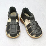 Aiden Toddler Boys Waxed Slate Leather Fisherman Sandal - Babychelle.com