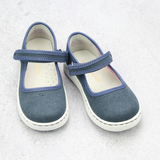 L'Amour Girls Jenna Chambray Canvas Mary Janes - Babychelle.com