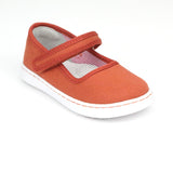L'Amour Girls Jenna Terracotta Orange Canvas Mary Janes - Babychelle.com