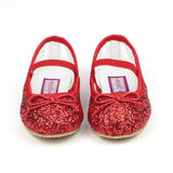 Victoria Toddler Girls Red Glitter Ballet Flats - Babychelle.com