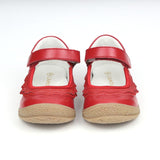 Red Leather Ruffle Mary Janes - Toddler - Babychelle.com