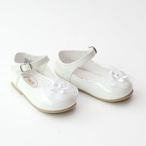 Angel Baby Girls Patent White Special Occasion Mary Janes - Babychelle.com