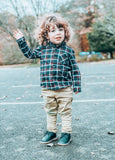 L'Amour Boys Navy Leather Lace Up Shoes - Babychelle.com