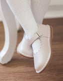 Toddler Girls Classic Almond Scalloped Stitch Down Mary Janes by L'Amour Shoes - Babychelle.com