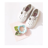 L'Amour Girls Classic 751 White Leather Mary Janes - Babychelle.com