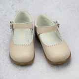 L'Amour Girls Almond Scallop Leather Mary Janes for Easter and Spring - Pastel Palette - Classic Childrens Shoes -  Babychelle.com