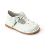 L'Amour Girls Classic 751 White Leather Mary Janes - Babychelle.com