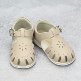 Angel Baby Shoes - Baby Girls Shelby Almond Caged Leather Sandals - Southern Baby Shoes -  Babychelle.com