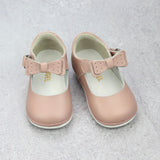 Angel Baby Girls Shoes - Dusty Pink Baby Bow Mary Jane - Babychelle.com