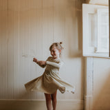 The Printed Long Sleeve Dress - Golden Gingham