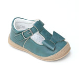 L'Amour Girls Turquoise Autumn T-Strap Bow Mary Janes - Babychelle.com