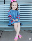 L'Amour Girls Patent Fuchsia Braided Sandals - Babychelle.com
