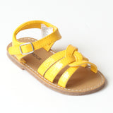 L'Amour Girls B620 Yellow Braided Sandals