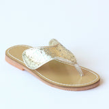 L'Amour Girls Gold Glitter Sparkle Thong Sandals - Babychelle.com