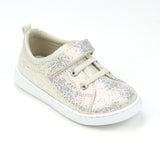 L'Amour Girls Natalie Metallic Silver Sneaker - Babychelle.com
