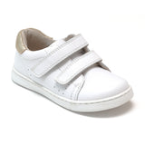 Toddler Girls Kenzie Double Strap Velcro Sweetheart White Leather Sneaker - Babychelle.com