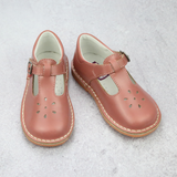 Vintage Inspired Girls T-Strap Vintage  Rose Leather Mary Jane - Heirloom Shoes - Classic Vintage Mary Jane