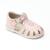 Baby Girls Shelby Pink Caged Leather Sandals - Babychelle.com