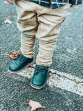 L'Amour Boys Navy Leather Lace Up Shoes - Babychelle.com