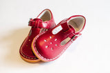 L'Amour Girls Classic 751 Red Leather Mary Janes - Babychelle.com