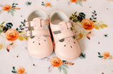 Angel Baby Girls Hattie Double Buckle Pink Leather English Mary Jane - Babychelle.com