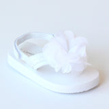 L'Amour Girls White Sequin EVA Foam Sandals with Strap