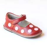 Angel Girls Pink Polka Dot Red Leather Mary Janes
