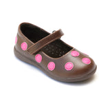 L'Amour Girls Brown Polka Dot Mary Janes - Babychelle.com