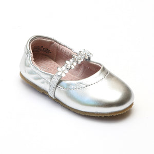 L'Amour Girls H480 Silver Ballet Shoes - Babychelle.com