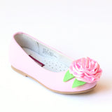 L'Amour Girls Pink Special Occasion Rosette Flats