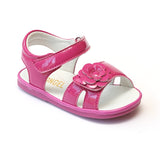 Angel Baby Girls Fuchsia Flower Toe Strap Sandals - Babychelle.com