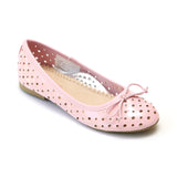 L'Amour Girls Pink Perforated Ballet Flats - Babychelle.com