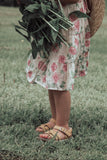 L'Amour Girls Peyton Mustard Braided Loop Leather Sandals - Babychelle.com