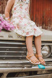 L'Amour Girls Peyton Mustard Braided Loop Leather Sandals - Babychelle.com