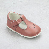 Baby Girls Vintage Inspired Dottie Scalloped T-Strap Mary Janes In Vintage Rose