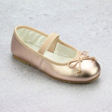Alia Girls Classic Rosegold Leather Ballet Flats - Ballerina Flats - Babychelle.com